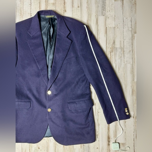 Branford & Taylor Cashmere Blazer Jacket Men's Navy Blue Sport Coat - Picture 2 of 11
